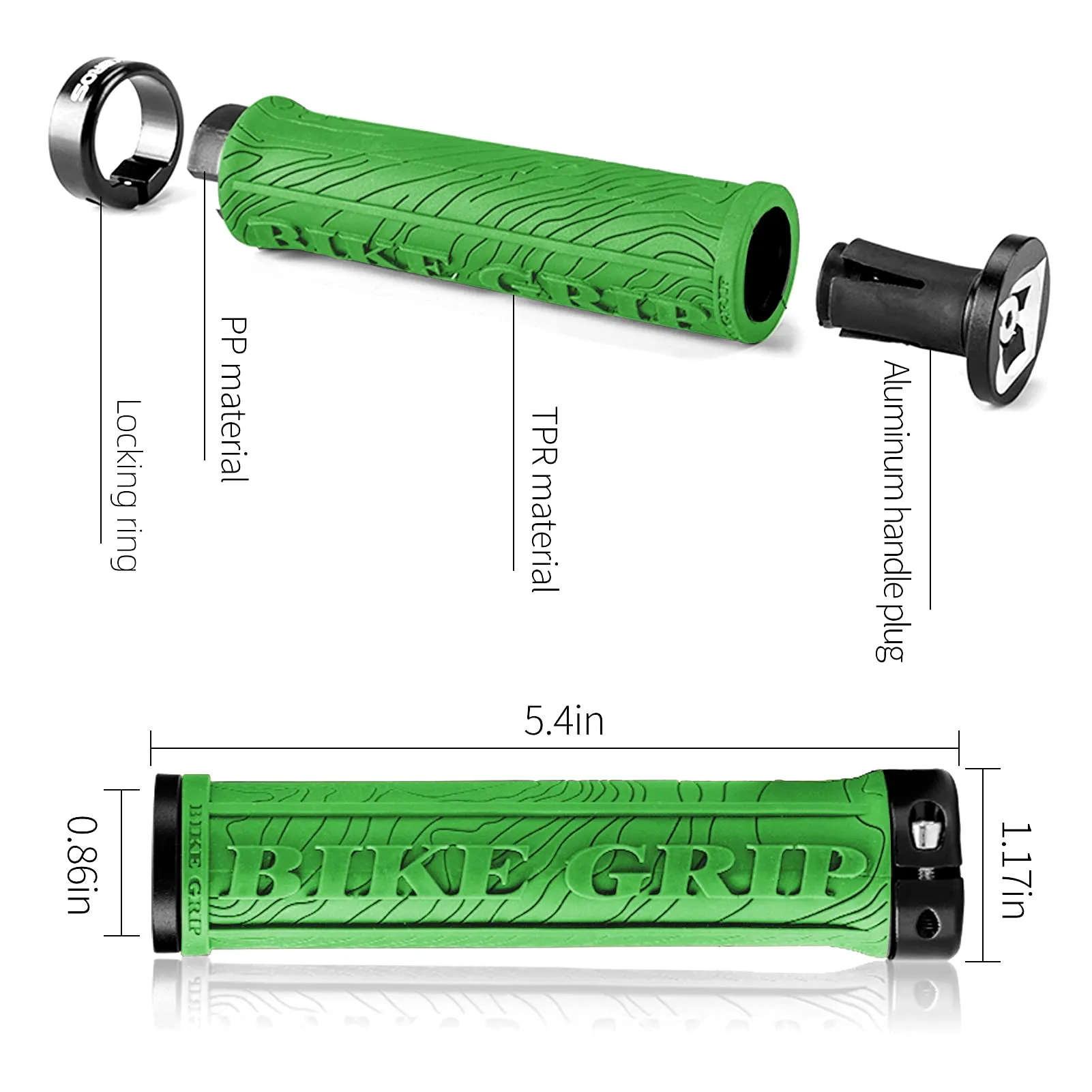 ROCKBROS Mountain Bike Handlebar Grips Double Lock-on Rubber Anti-slip