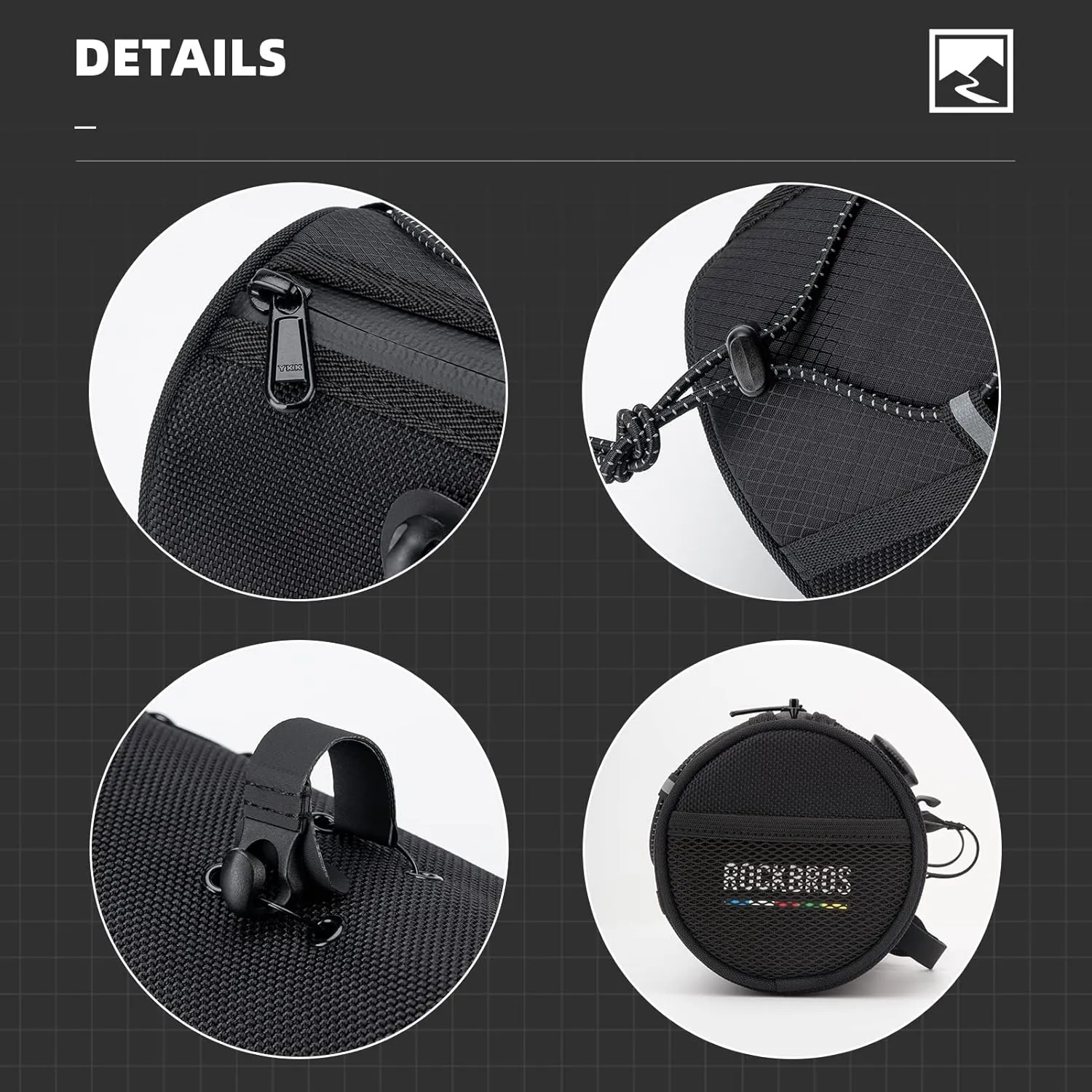 ROCKBROS ROAD TO SKY Bike Handlebar Bag Bicycle Front Bag Bag Storage Bag Lightweight & Sturdy Bicycle Handlebar bag for Road Mountain Bike 2L,Black