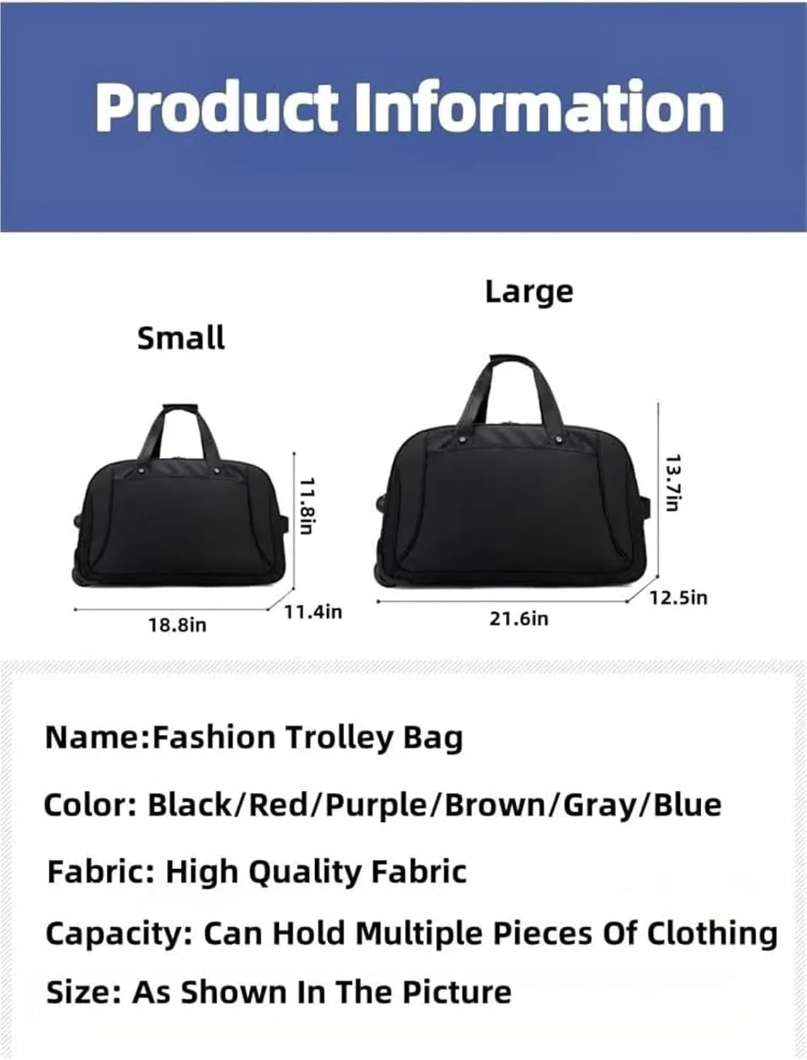 Rolling Duffle Bag With Wheels， Traveling Tote For Camp Travel Gym,Carry On Luggage Tote Unisex-Adult Short Term Trips，Weekender Camping Overnight Carry On(Red,Small)
