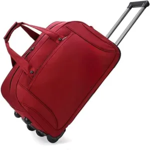 Rolling Duffle Bag With Wheels， Traveling Tote For Camp Travel Gym,Carry On Luggage Tote Unisex-Adult Short Term Trips，Weekender Camping Overnight Carry On(Red,Small)
