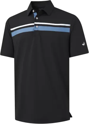 Rouen Mens Polo Shirts Short Sleeve Dry Fit Lightweight Performance Casual Athletic Striped Print Golf Shirts for Men