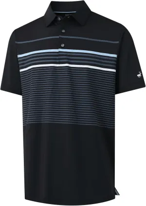 Rouen Mens Polo Shirts Short Sleeve Dry Fit Lightweight Performance Casual Athletic Striped Print Golf Shirts for Men