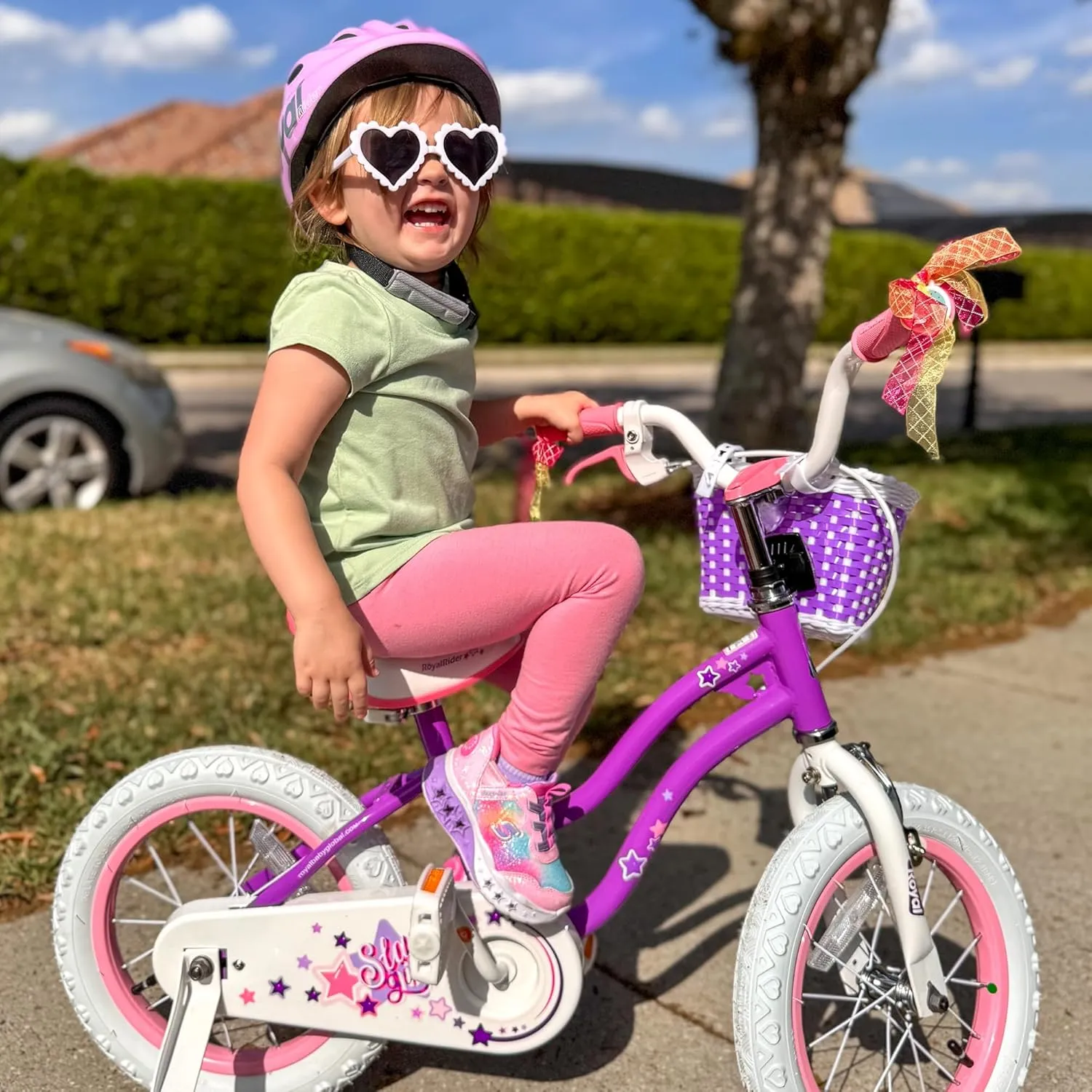 RoyalBaby Girls Bike EZ Bike Stargirl Training Free Balance to Pedal Easy Learning Bicycle, 12-20 Inch for Toddlers & Big Kids.
