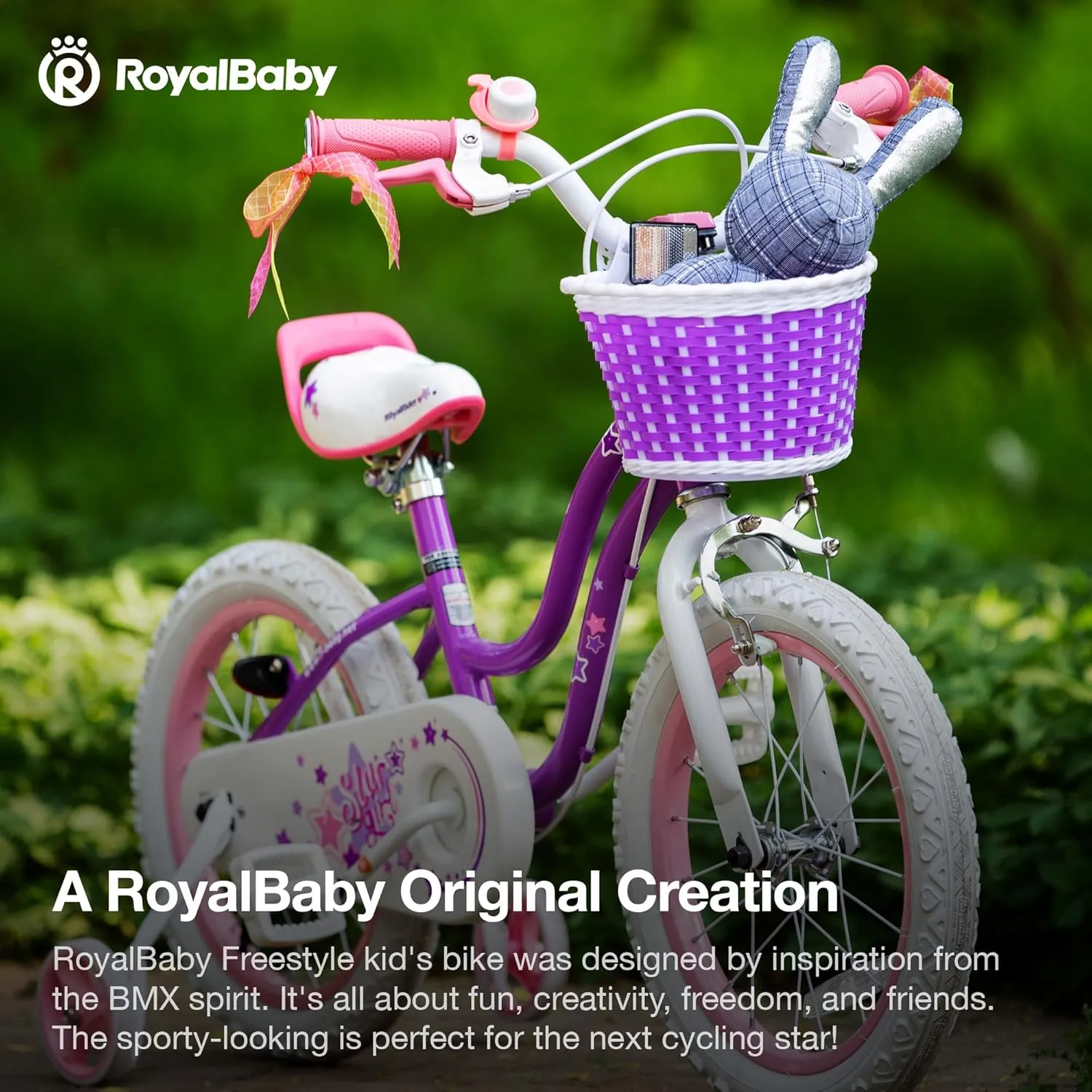 RoyalBaby Girls Bike EZ Bike Stargirl Training Free Balance to Pedal Easy Learning Bicycle, 12-20 Inch for Toddlers & Big Kids.