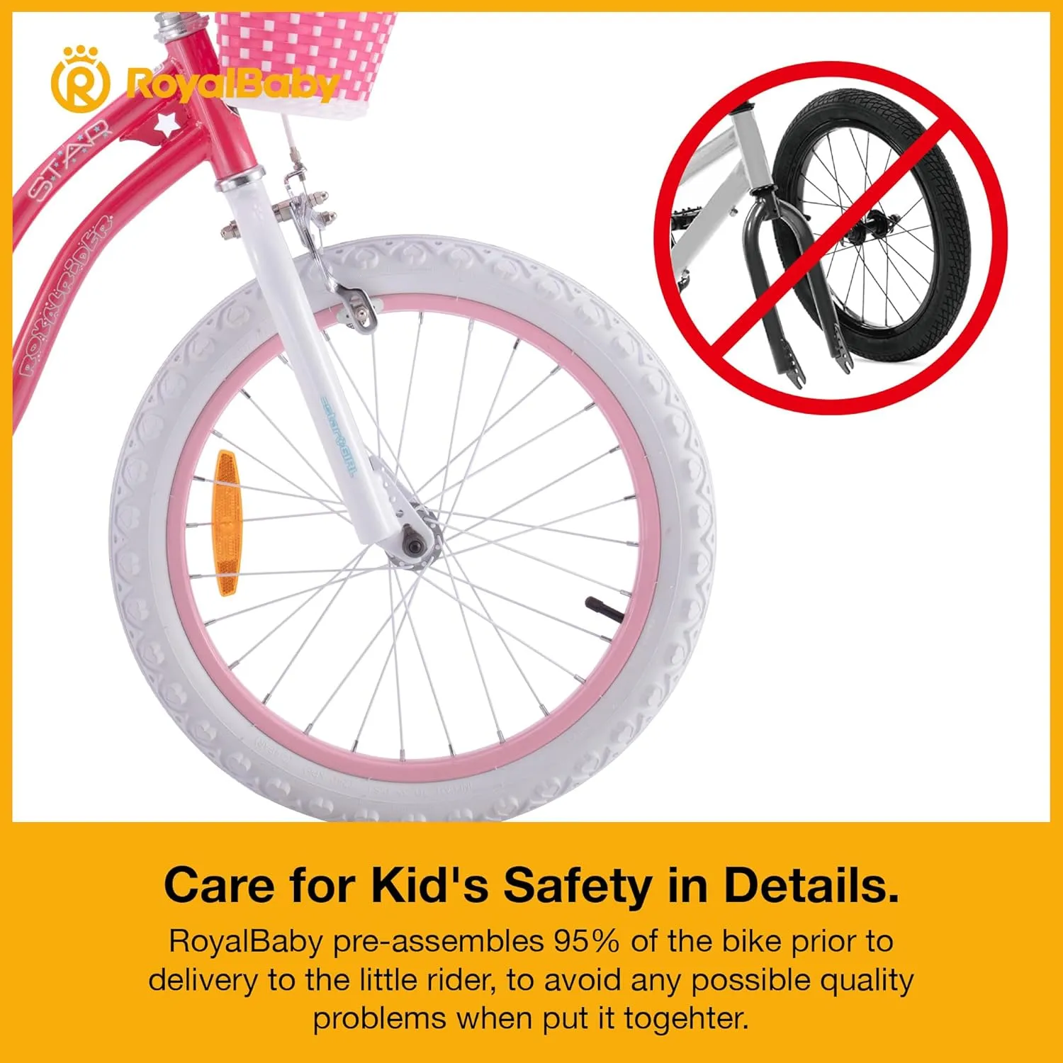 RoyalBaby Girls Bike EZ Bike Stargirl Training Free Balance to Pedal Easy Learning Bicycle, 12-20 Inch for Toddlers & Big Kids.