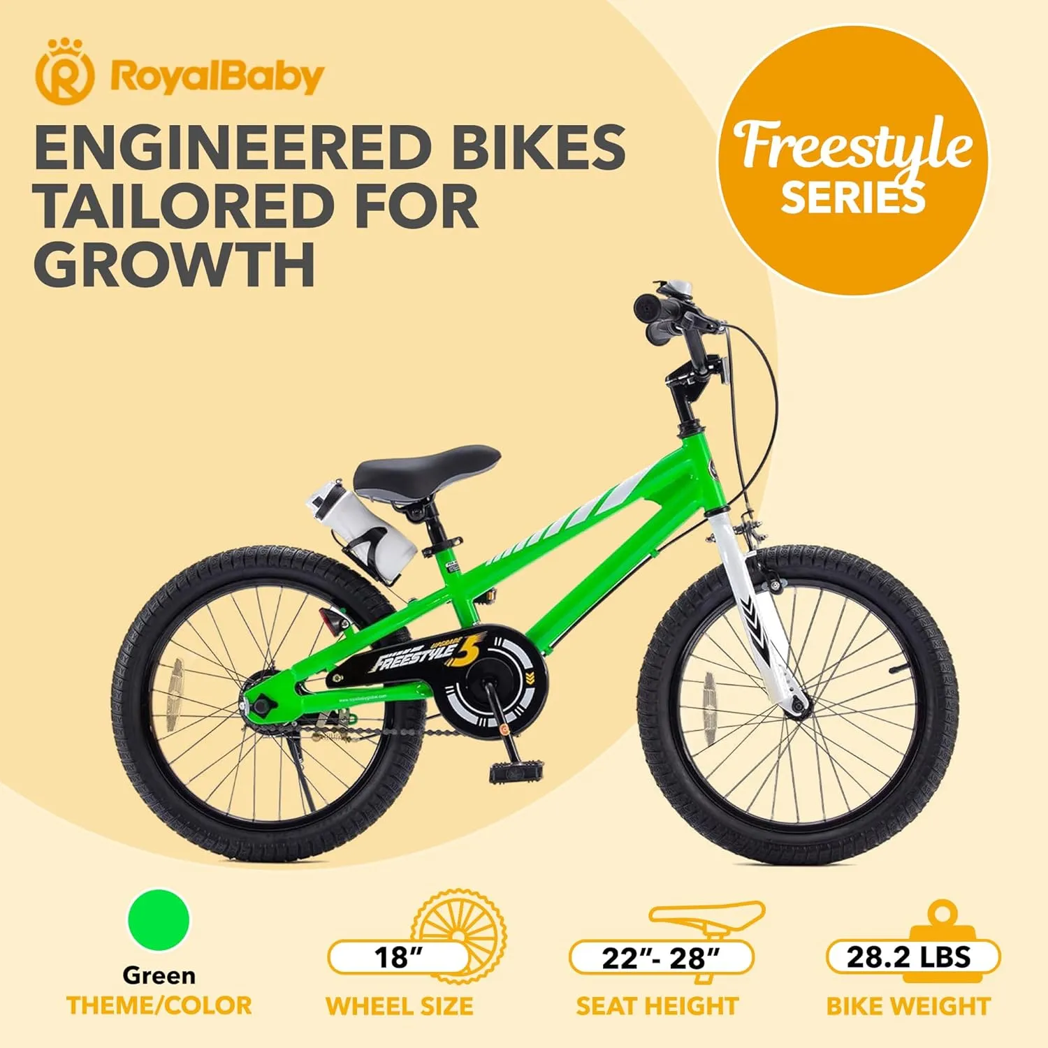 RoyalBaby Kids Bike EZ Balance to Pedal Dual Handbrake Toddlers Boys Girls Bicycle 12-20 Inch for Age 3-10 Years