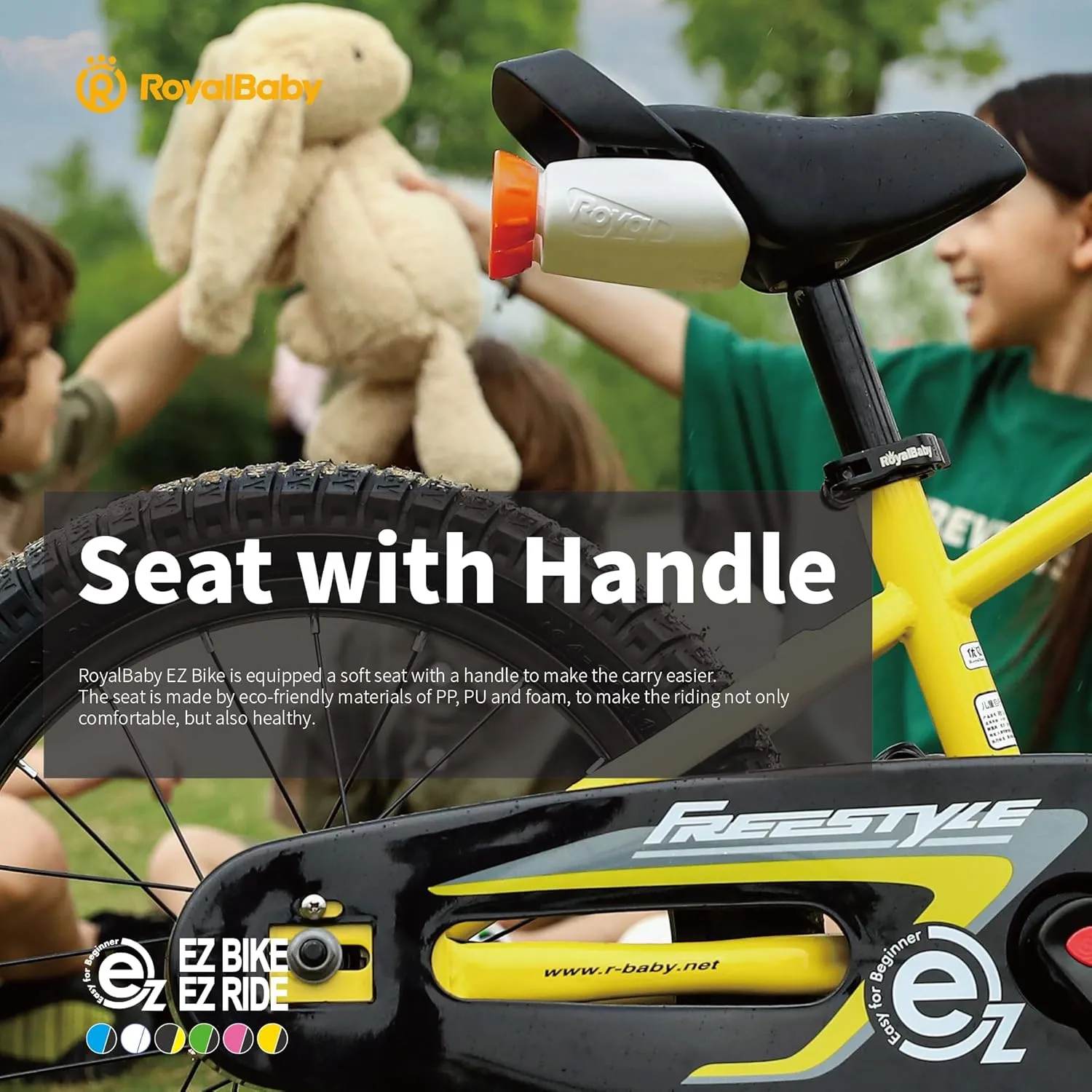 RoyalBaby Kids Bike EZ Balance to Pedal Dual Handbrake Toddlers Boys Girls Bicycle 12-20 Inch for Age 3-10 Years