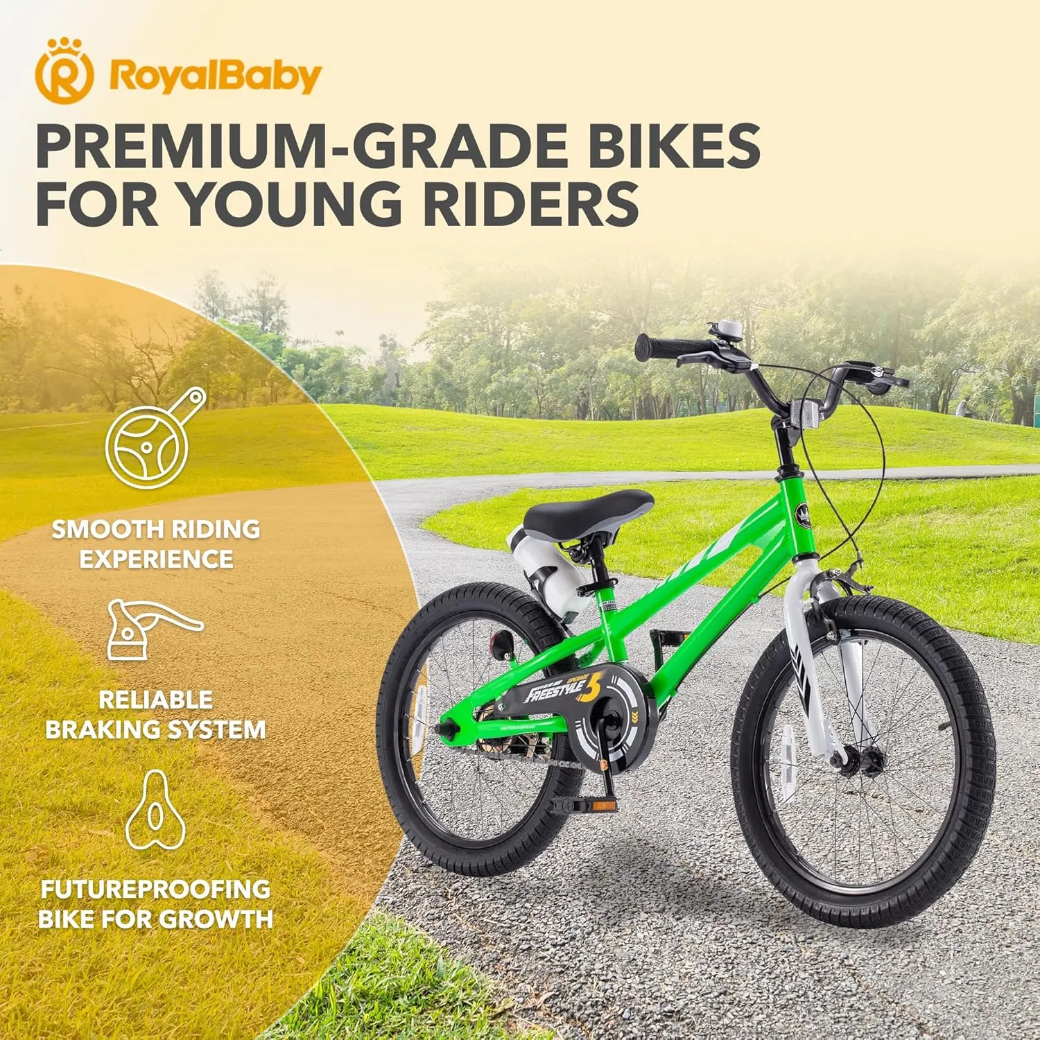 RoyalBaby Kids Bike EZ Balance to Pedal Dual Handbrake Toddlers Boys Girls Bicycle 12-20 Inch for Age 3-10 Years