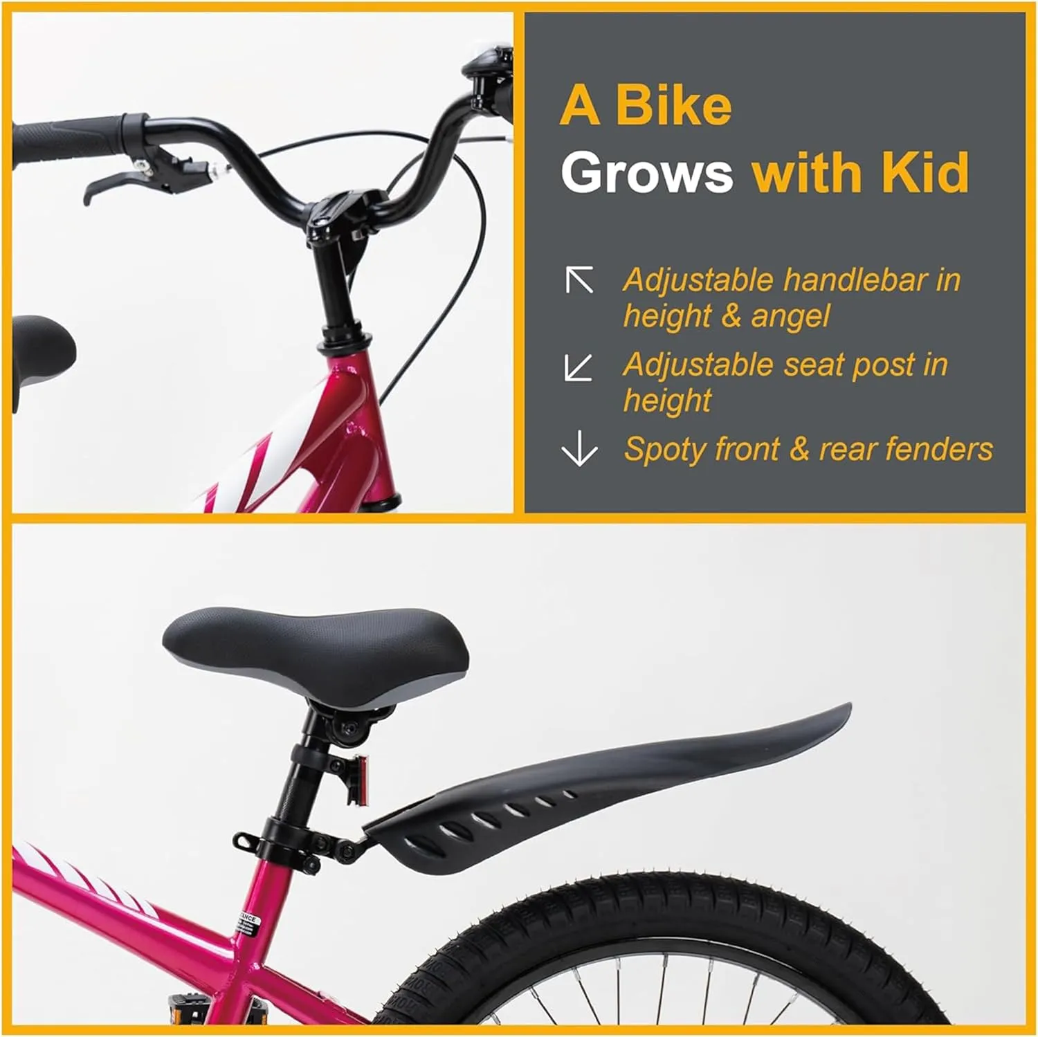 RoyalBaby Kids Bike EZ Balance to Pedal Dual Handbrake Toddlers Boys Girls Bicycle 12-20 Inch for Age 3-10 Years