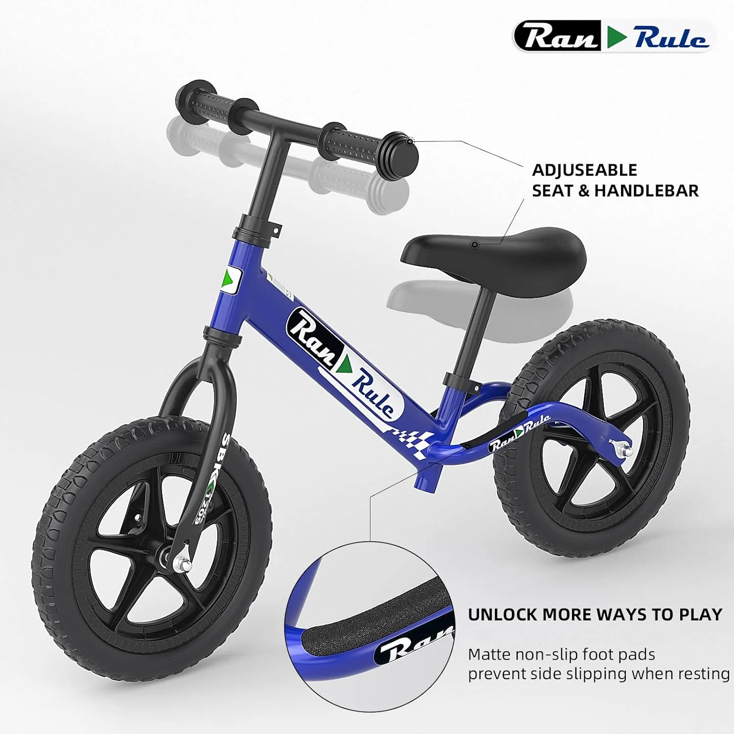 RoyalBaby Toddler Balance Bike for 2 to 5 Years Old Boys Girls Toys Gift, Lightweight Adjustable Seat and Handlebar Training Bicycle 12 Inch Wheel