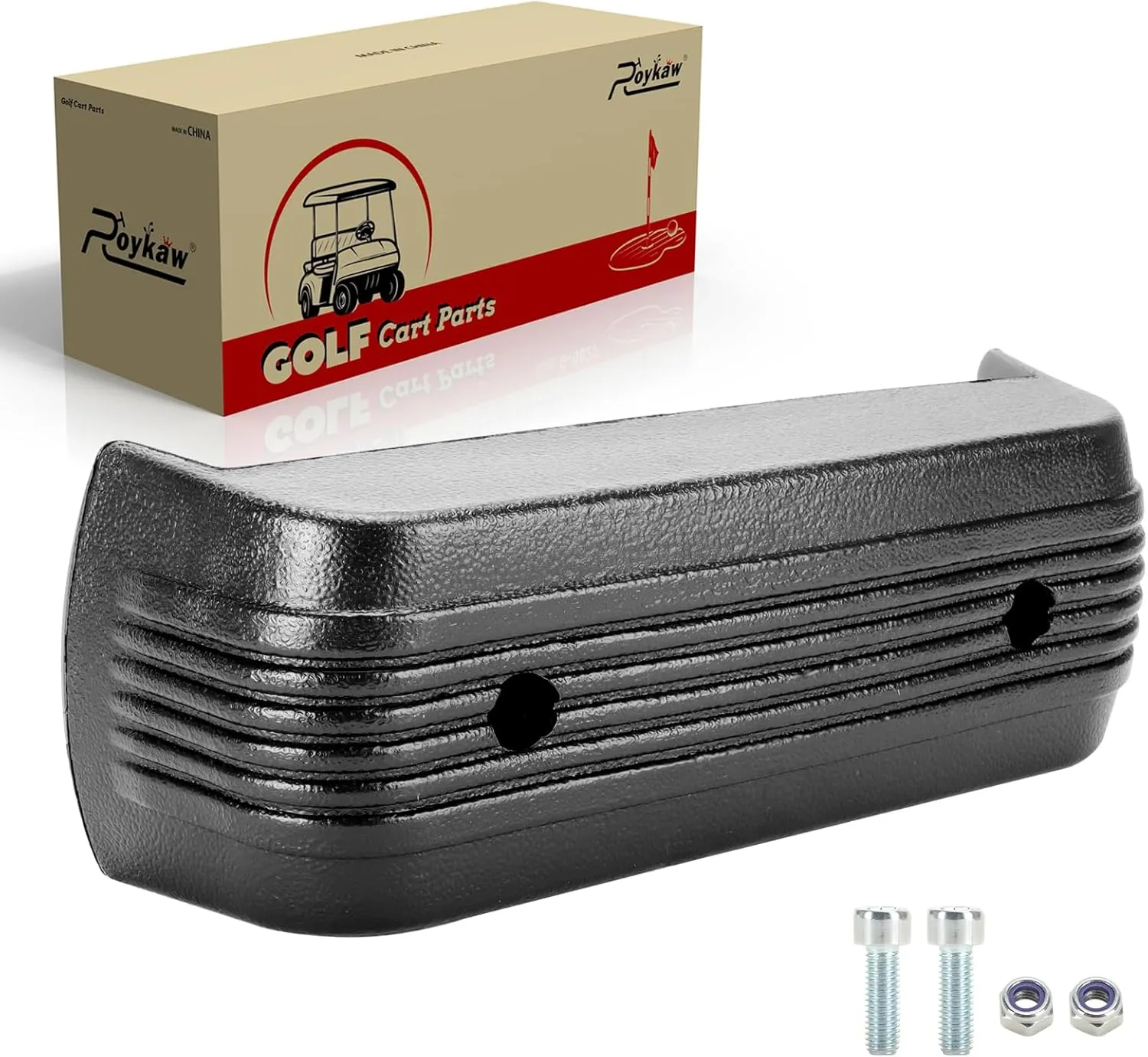 Roykaw Golf Cart Front Bumper with Bolts Fits for Club Car DS Gas and Electric 1993-Up Golf Cart, Durable Molded Plastic, Black Bumper Traverse Accessories, OEM#1016868