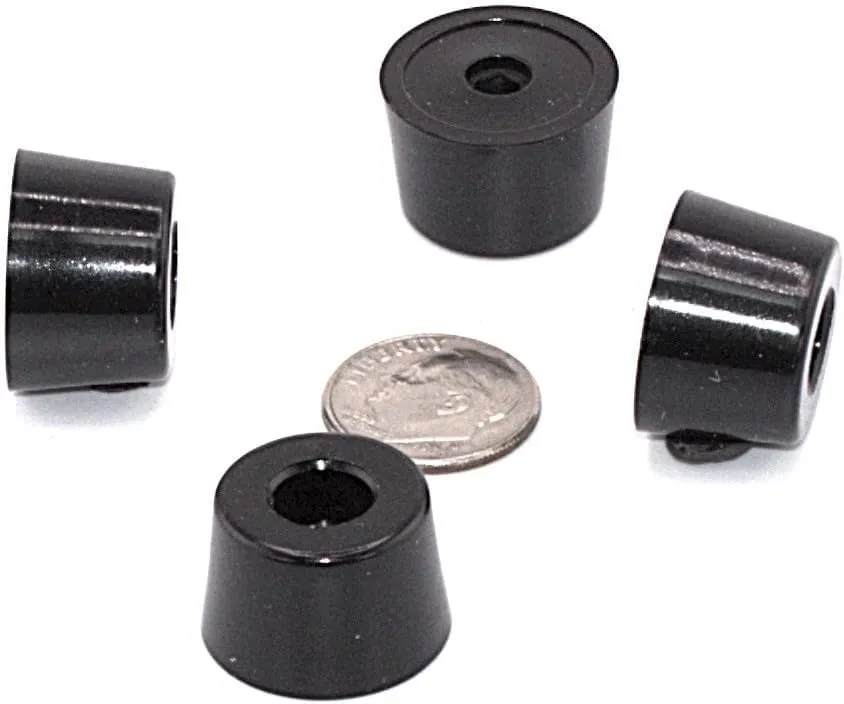 Rubber Feet for Heathkit, Eico, Collins, Electronics. 1/2"" Tall x 3/4"" Diameter (48), Medium, Black