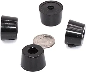 Rubber Feet for Heathkit, Eico, Collins, Electronics. 1/2"" Tall x 3/4"" Diameter (48), Medium, Black