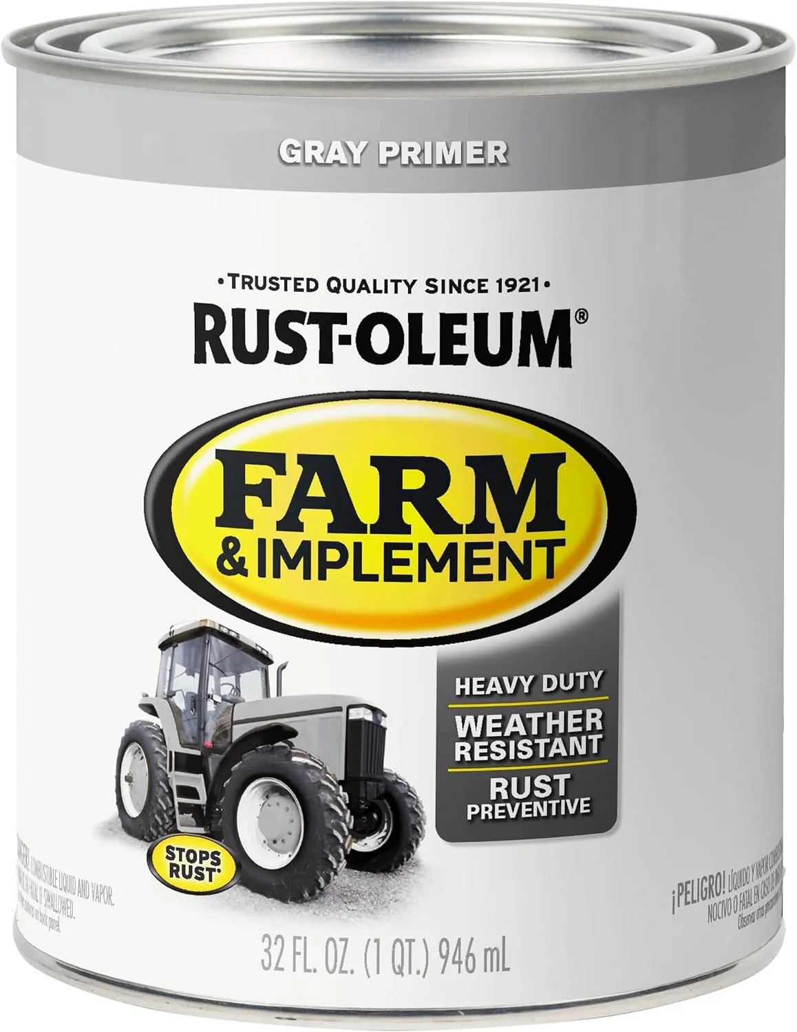 Rust-Oleum 280106 Farm & Implement Enamel Primer Quart, Gray Primer