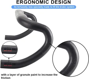 RXL SL Carbon Black UD Matte Road Bike Handlebars - 38cm Carbon Drop Bars, 31.8mm, 380mm Width, Aero Design for Gravel Bikes
