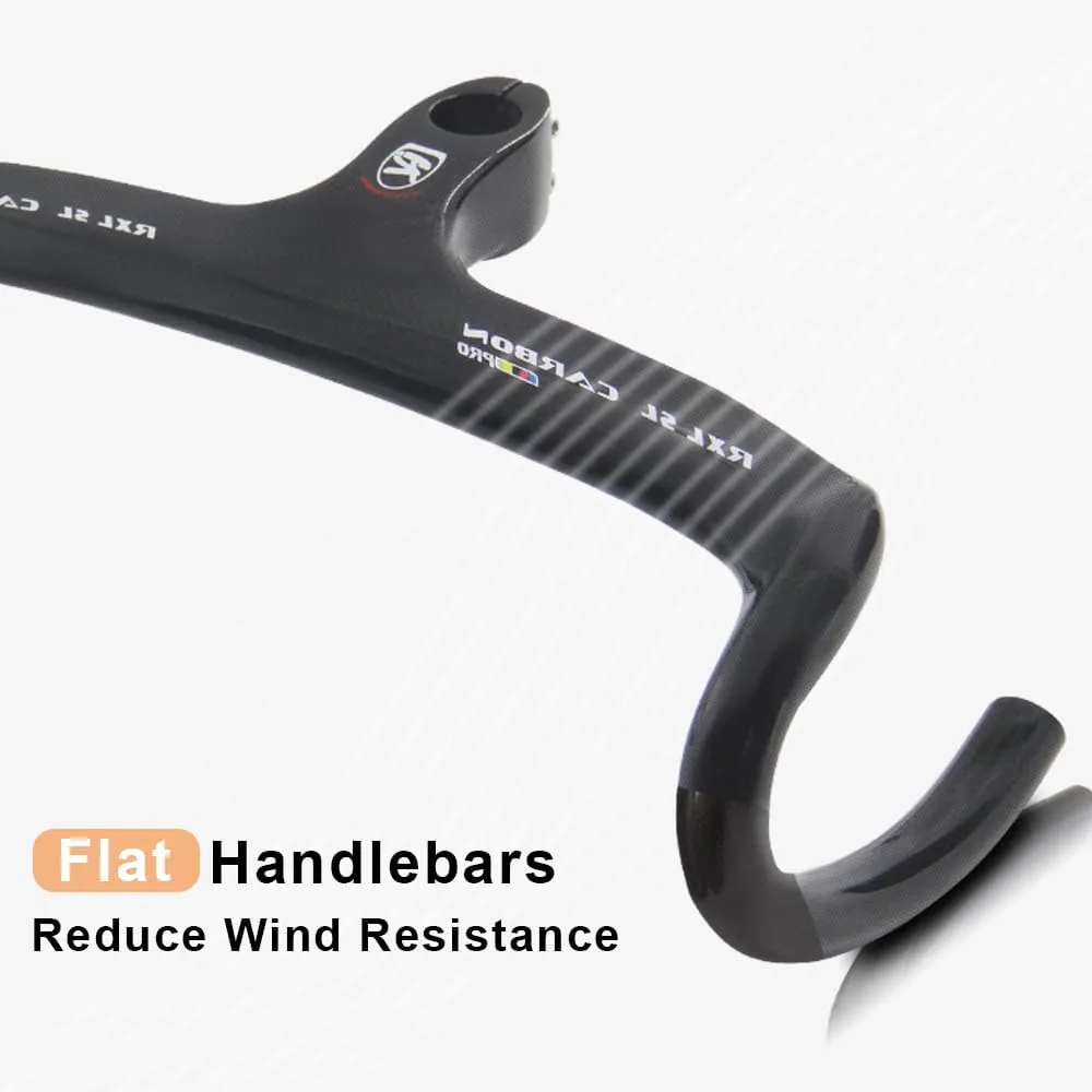 RXL SL carbon fiber road bike bars with integrated stem integrated handlebar carbon road bike handlebars drop handlebar 1-1/8"(28.6mm) 3K Glossy/Matte drop handlebars 400/420/440 90/100/110/120