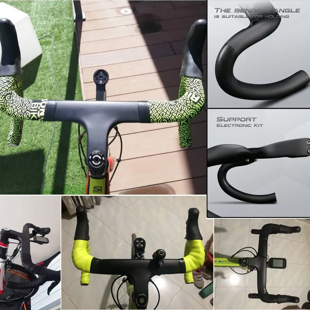 RXL SL carbon fiber road bike bars with integrated stem integrated handlebar carbon road bike handlebars drop handlebar 1-1/8"(28.6mm) 3K Glossy/Matte drop handlebars 400/420/440 90/100/110/120