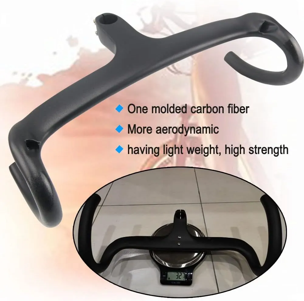 RXL SL carbon fiber road bike bars with integrated stem integrated handlebar carbon road bike handlebars drop handlebar 1-1/8"(28.6mm) 3K Glossy/Matte drop handlebars 400/420/440 90/100/110/120