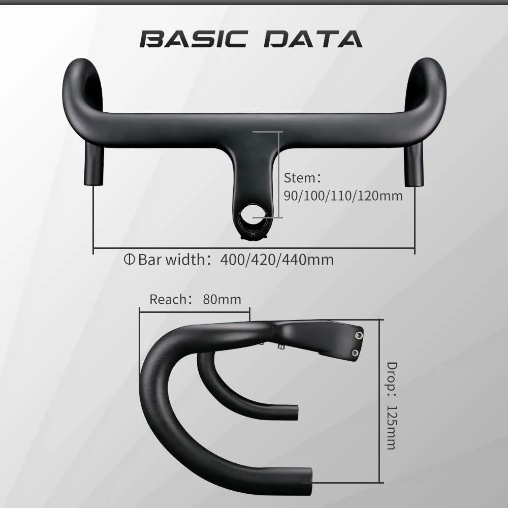 RXL SL Integrated Road Handlebar Carbon Integrated Handlebar Road Bike Integrated Handlebars 31.8/28.6mm Road Bike Integrated Drop Handlebar 90 X 400 Integrated Bike Handlebars Carbon Handle Bar