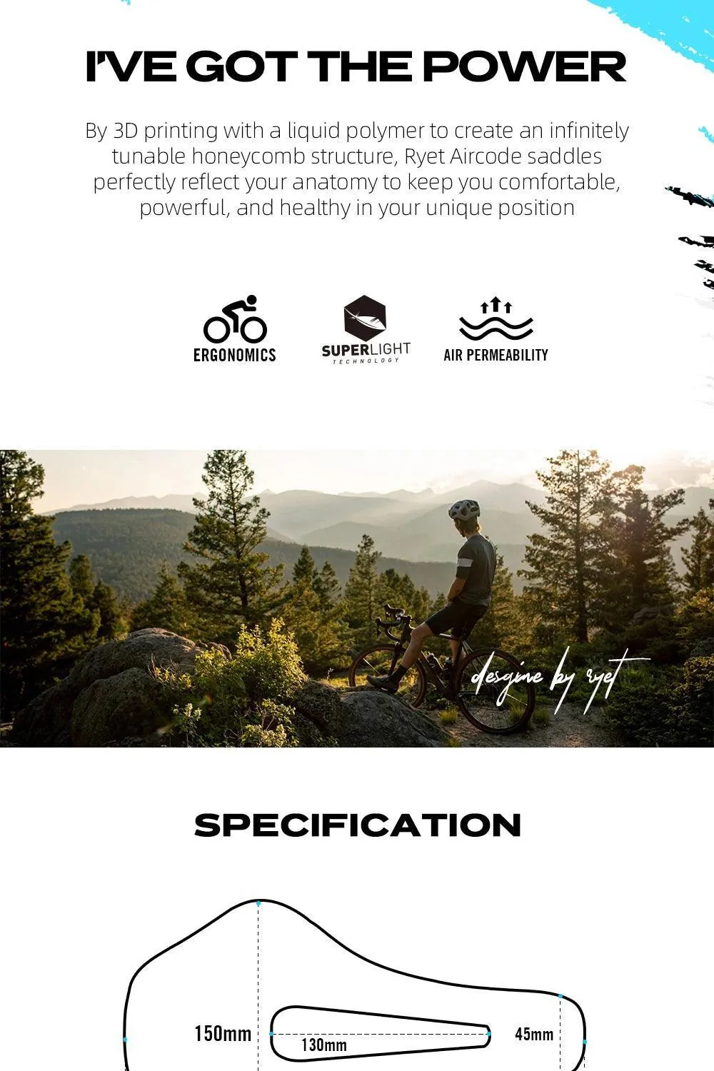 RYET 3D Printed Carbon Bike Saddle For MTB Road Bike Cycling Seat Bicycle Ultralight Saddle Full Carbon Cushion Cycling Parts