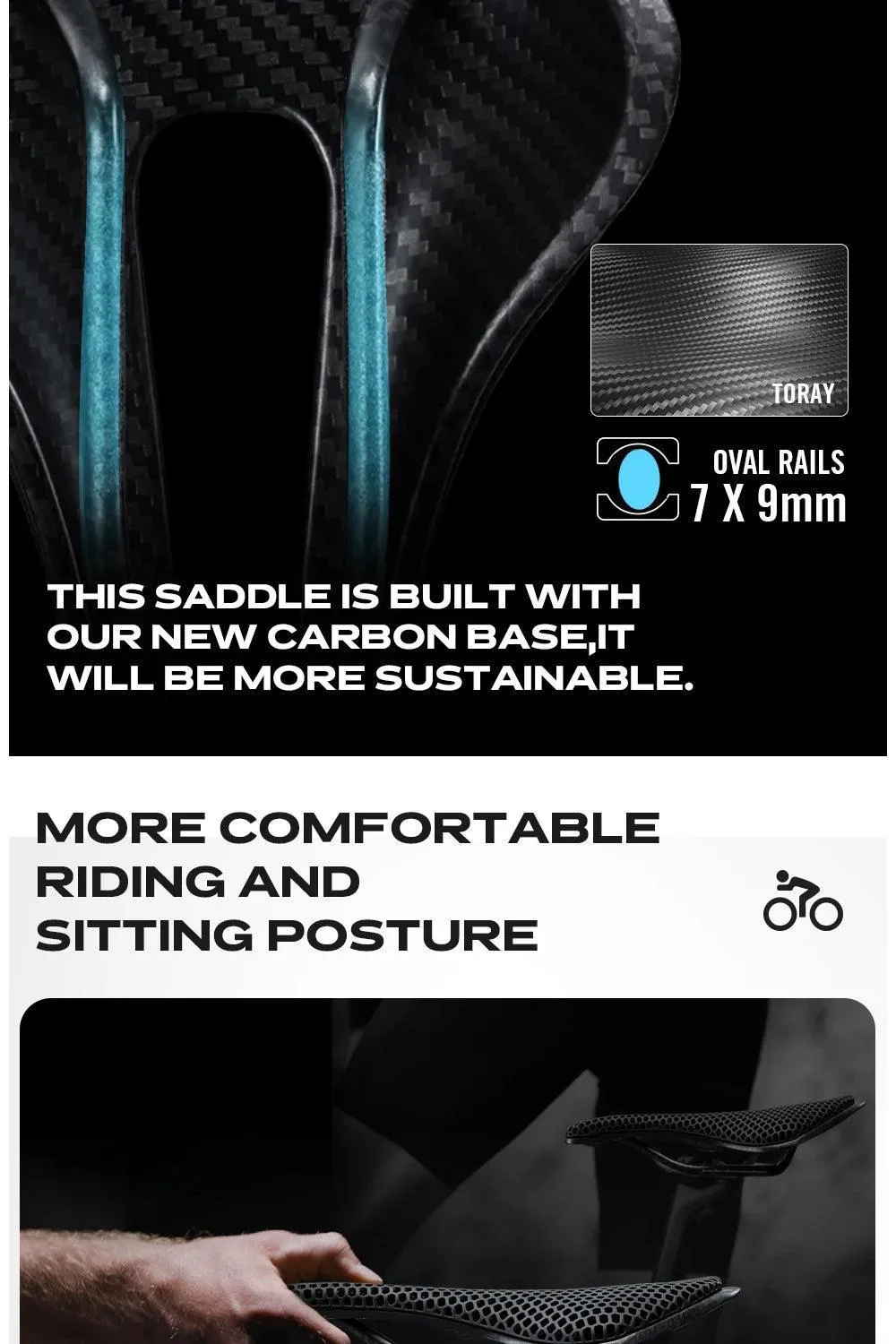 RYET 3D Printed Carbon Bike Saddle For MTB Road Bike Cycling Seat Bicycle Ultralight Saddle Full Carbon Cushion Cycling Parts