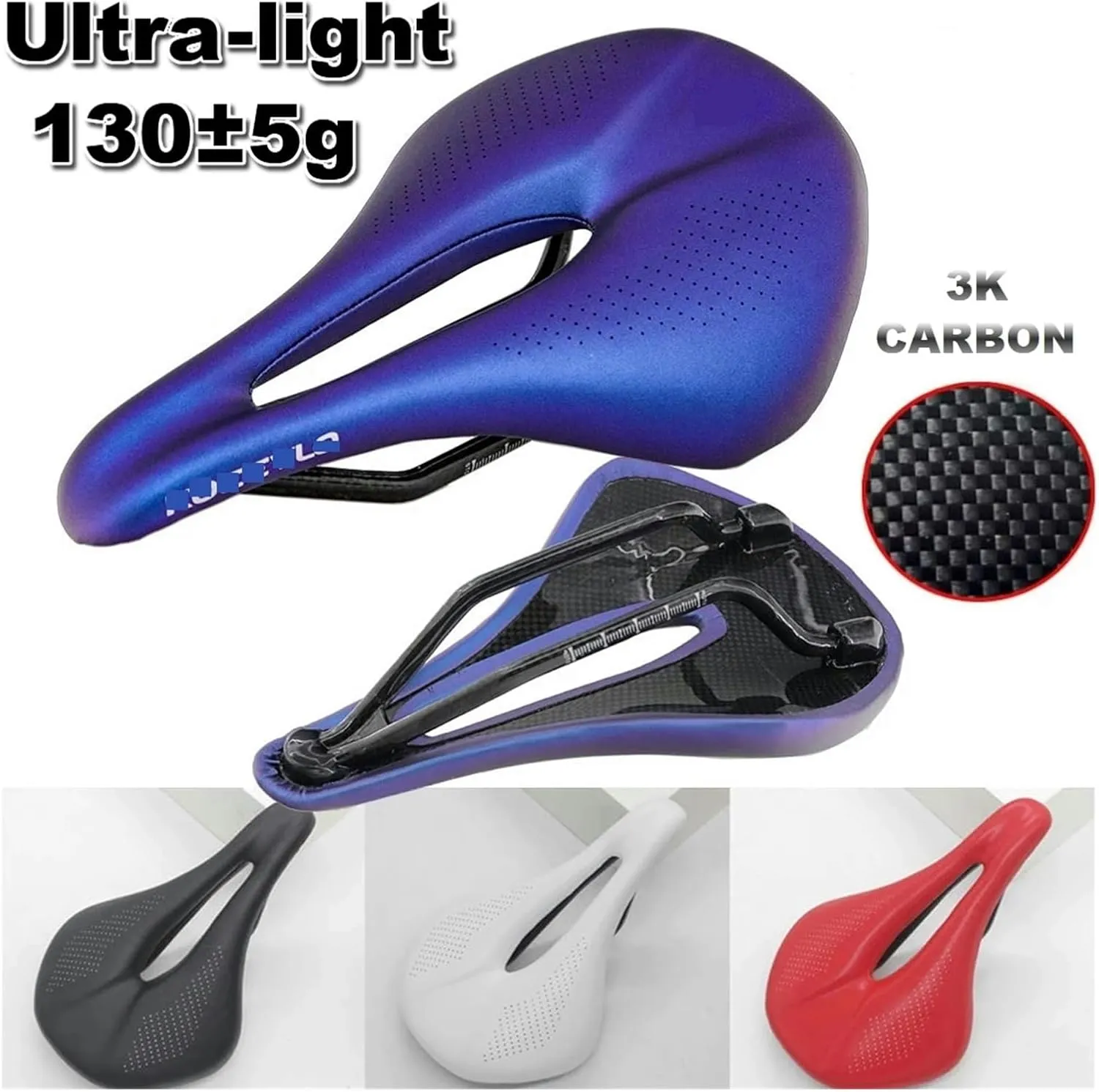 Saddle Road Mountain Bike Bicycle Saddle Fit for Cycling Saddle Trail Comfort Races Seat Red White 130g Bicycle Saddle