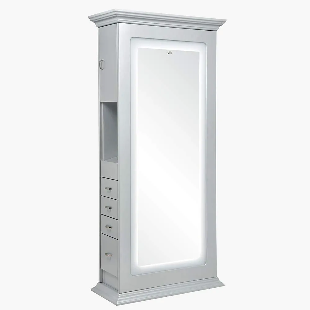 Salon Styling Station with LED Lights Double Sided Mirror Station ADONIS Double