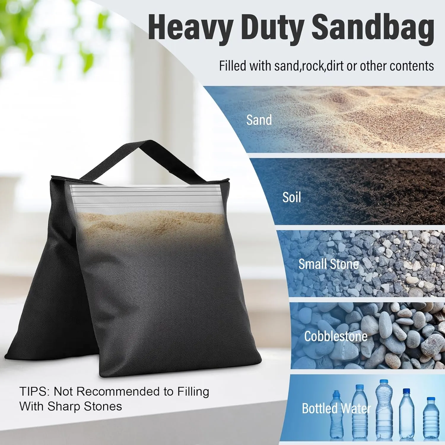 Sandbags Weight Bags for Photo Studio Photography Video Equipment, 4 Packs Empty Sandbag Set for Backdrop Stand, Photo Tripod, Canopy, Pop up Tent, Umbrella Base, Picnic Table,Fishing Chair