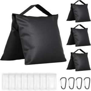 Sandbags Weight Bags for Photo Studio Photography Video Equipment, 4 Packs Empty Sandbag Set for Backdrop Stand, Photo Tripod, Canopy, Pop up Tent, Umbrella Base, Picnic Table,Fishing Chair