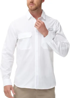 Satankud Mens Long Sleeve Fishing Shirts Sun Protection Quick Dry Cooling Hiking Shirt for Travel Safari Camping Work