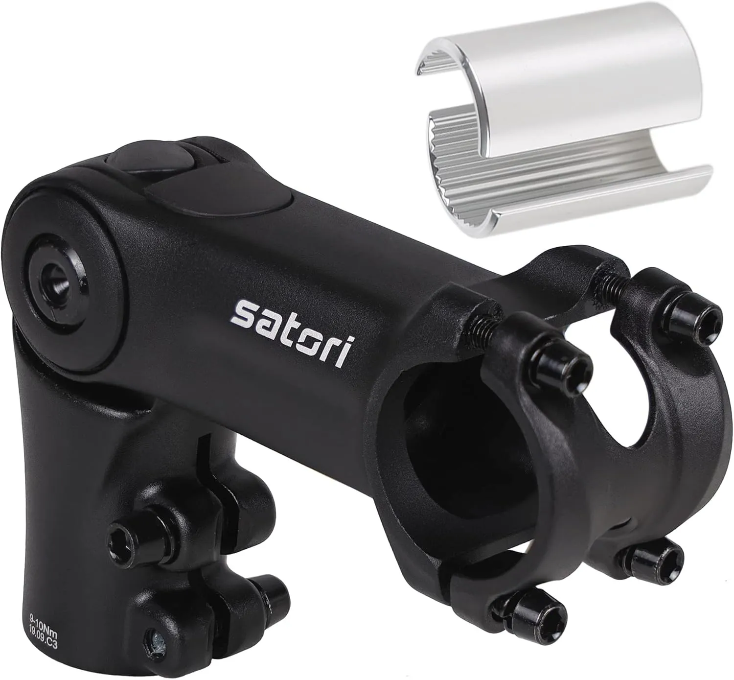Satori UP3 Bike Bicycle Riser Extension Adjustable Handlebar Stem 90mm x 31.8mm or 25.4mm with Included Shim - Great for Mountain Bike & Road Bike - 3D Forged Alloy