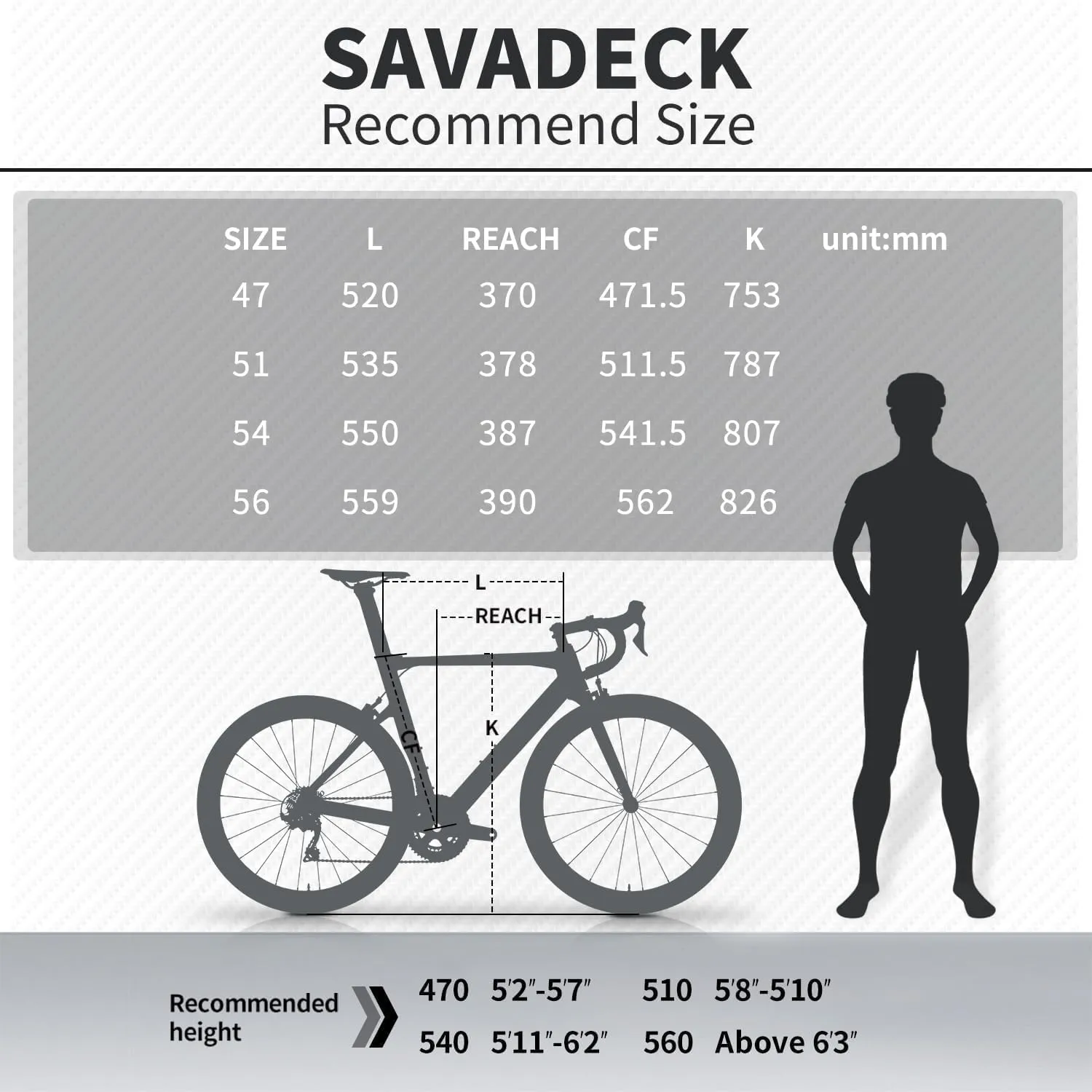 SAVADECK Carbon Road Bike with Shimano SORA R3000 18 Speed Derailleur System,Racing Bicycle with Carbon Fiber Frame Carbon Fork and Double V Brake for Adult
