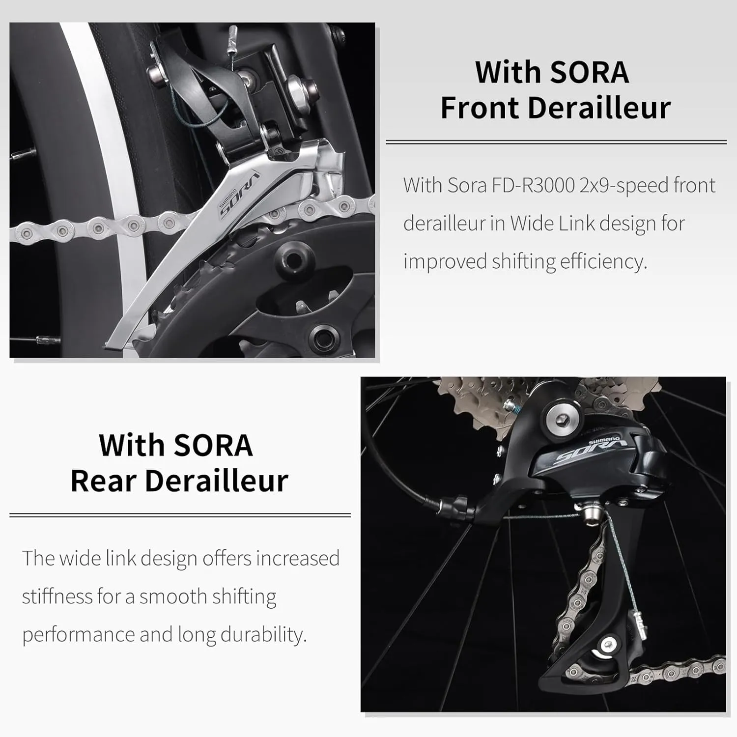 SAVADECK Carbon Road Bike with Shimano SORA R3000 18 Speed Derailleur System,Racing Bicycle with Carbon Fiber Frame Carbon Fork and Double V Brake for Adult