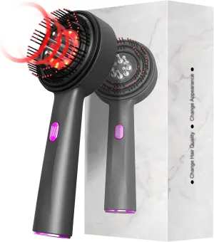 Scalp Massager Hair Growth Electric, Hair Oil Applicator Dispenser, Rechargeable Waterproof Vibrating Massage Brush Comb for Women & Men, Black