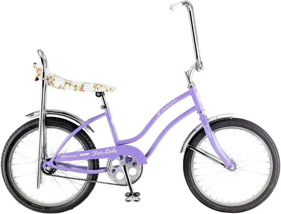 Schwinn Classic Sting-Ray and Fair Lady Beach Cruiser Bike, for Boys and Girls, 20-Inch Wheels, Single-Speed, High Rise Ape Handlebars, Coaster Brakes