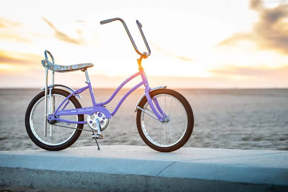 Schwinn Classic Sting-Ray and Fair Lady Beach Cruiser Bike, for Boys and Girls, 20-Inch Wheels, Single-Speed, High Rise Ape Handlebars, Coaster Brakes