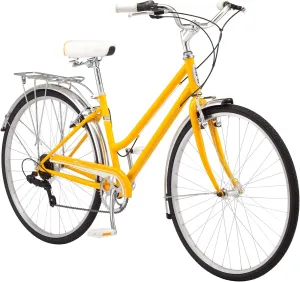 Schwinn Wayfarer Hybrid Bike, 700c Mens and Womens Bike, 7-Speed Hybrid Bicycle, Retro Steel Frame, Front and Rear Linear Pull Brakes, Fenders, Cargo Space, Adult Bicycle