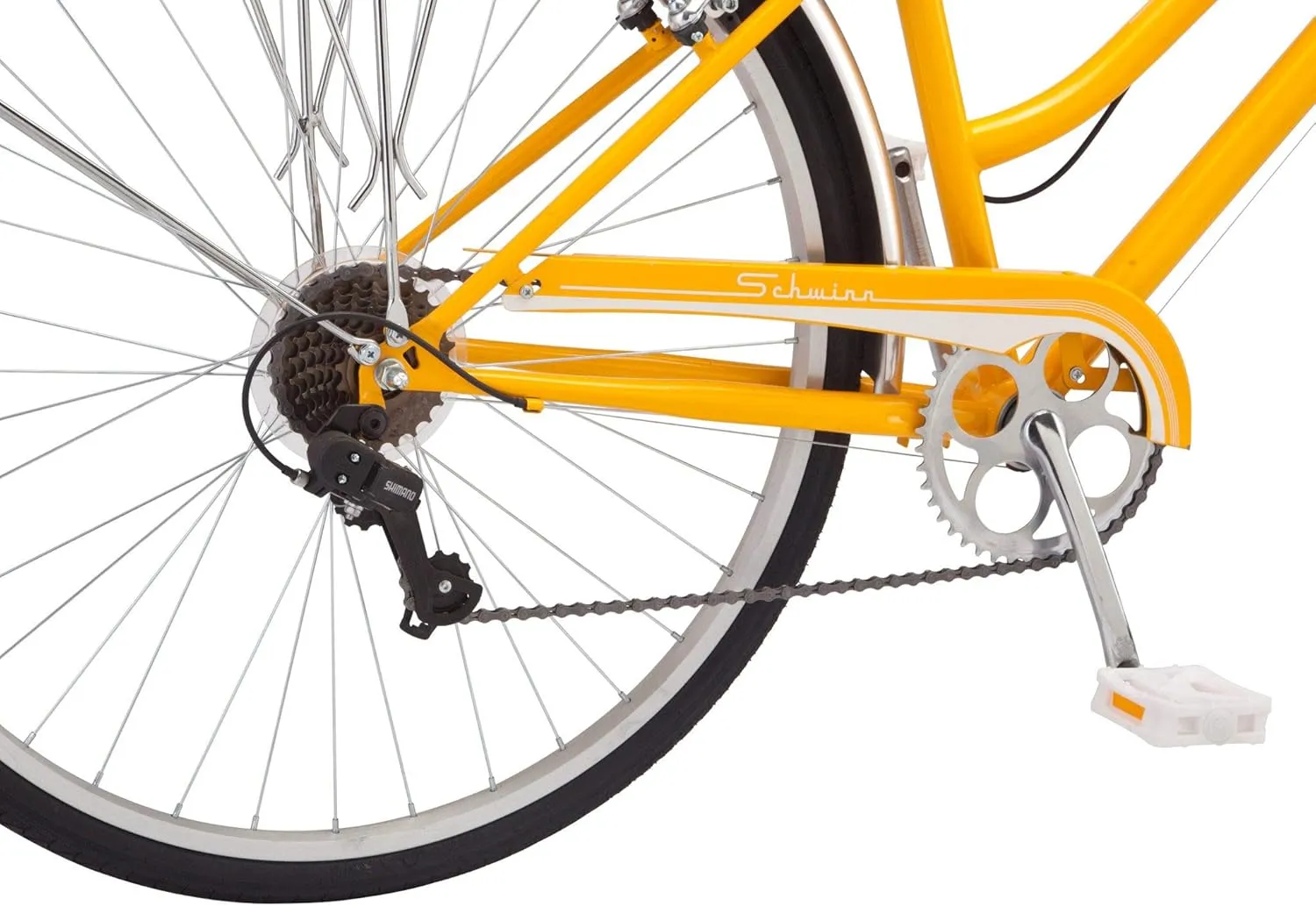 Schwinn Wayfarer Hybrid Bike, 700c Mens and Womens Bike, 7-Speed Hybrid Bicycle, Retro Steel Frame, Front and Rear Linear Pull Brakes, Fenders, Cargo Space, Adult Bicycle