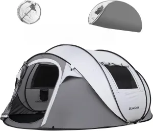 Screened Camping Tent,4-6 Persons Pop-Up Weatherproof Instant Tent, Easy Setup, Spacious Room, Camping Tent Equipment, Boat Tent for Camping, Festivals, Backyard, Sleepovers