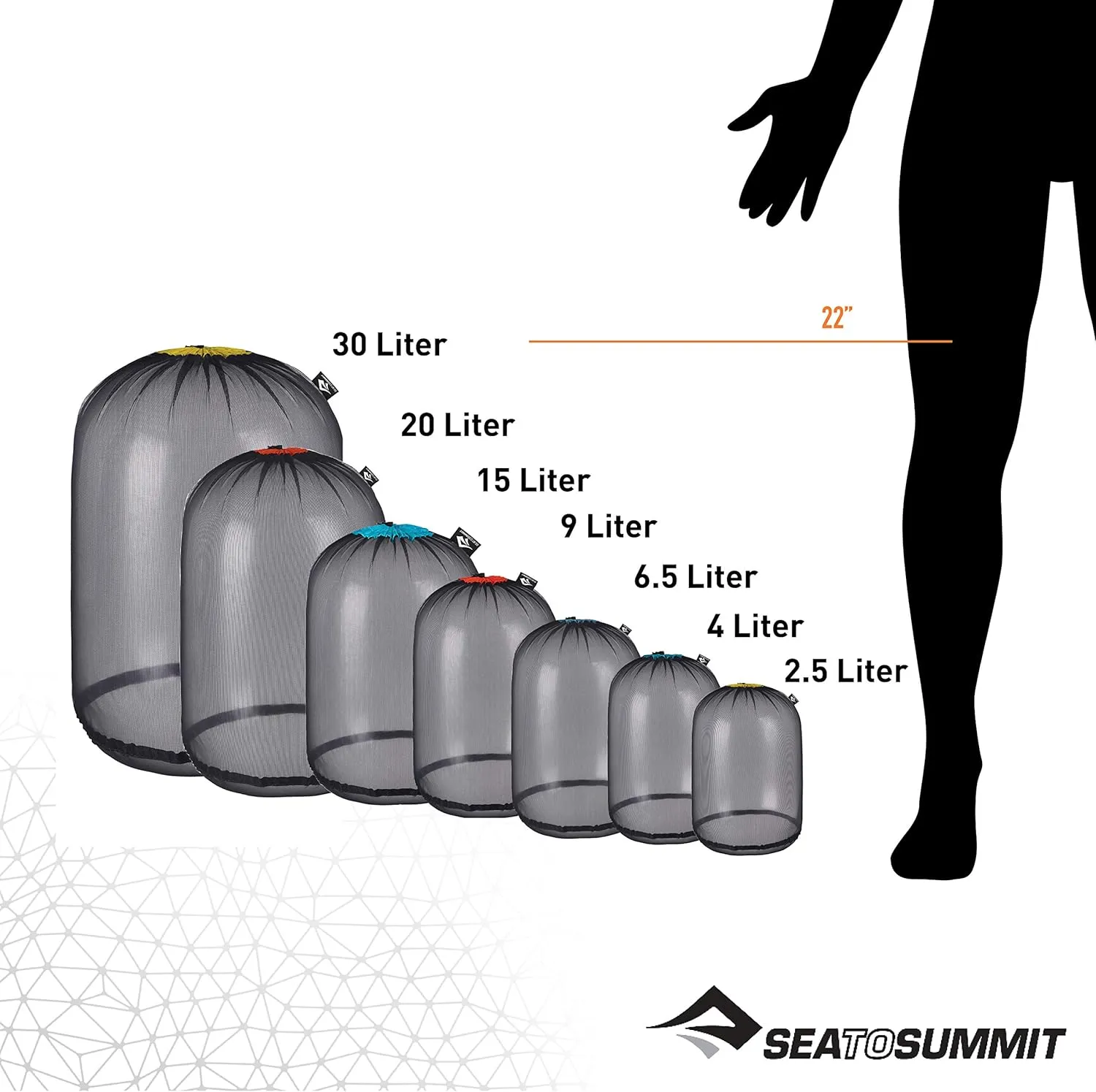 Sea to Summit Ultra-Mesh Stuff Sack, Featherweight Outdoor and Travel Storage