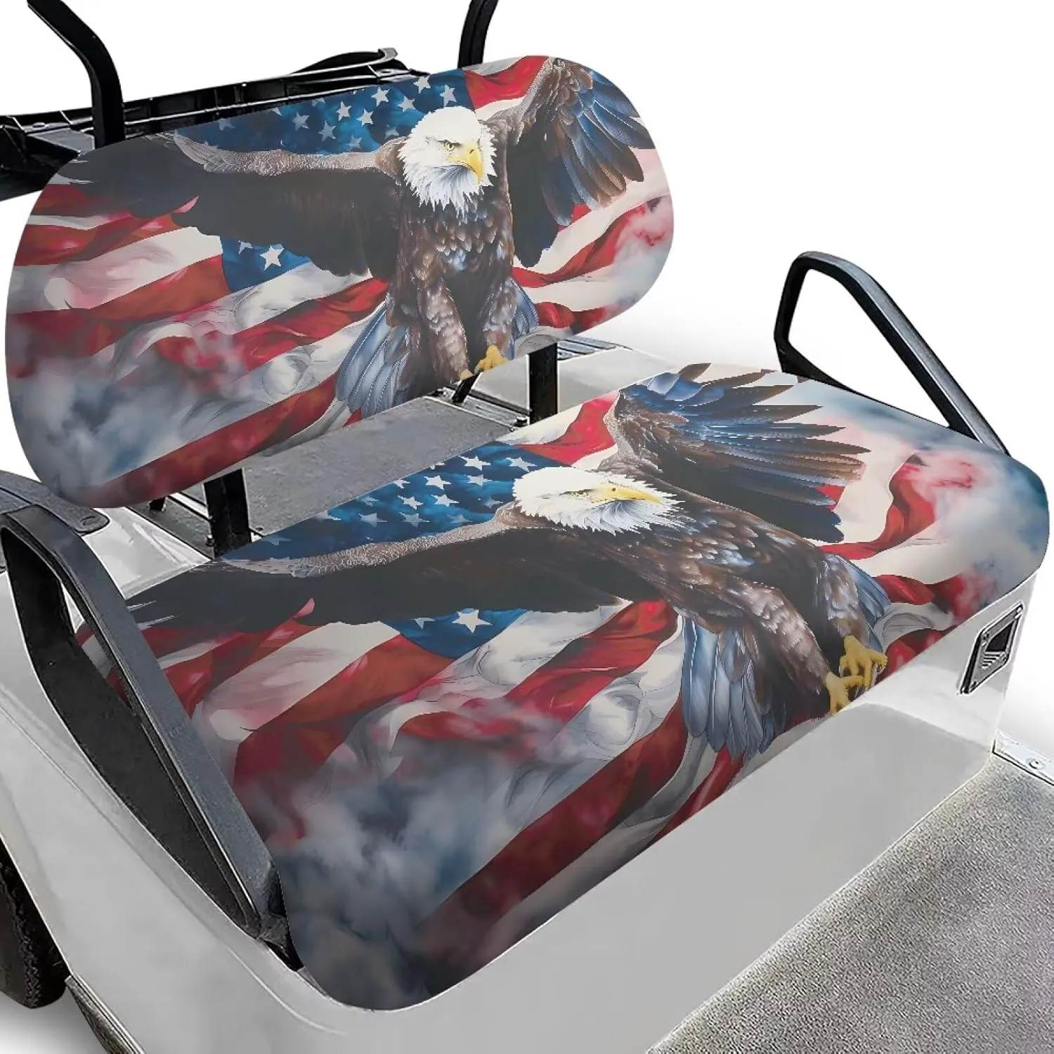 SEANATIVE Golf Cart Seat Covers 2Pcs Universal Fit Golf Cart Seat Protector Blanket Anti-Slip Elastic Golf Cart Accessories