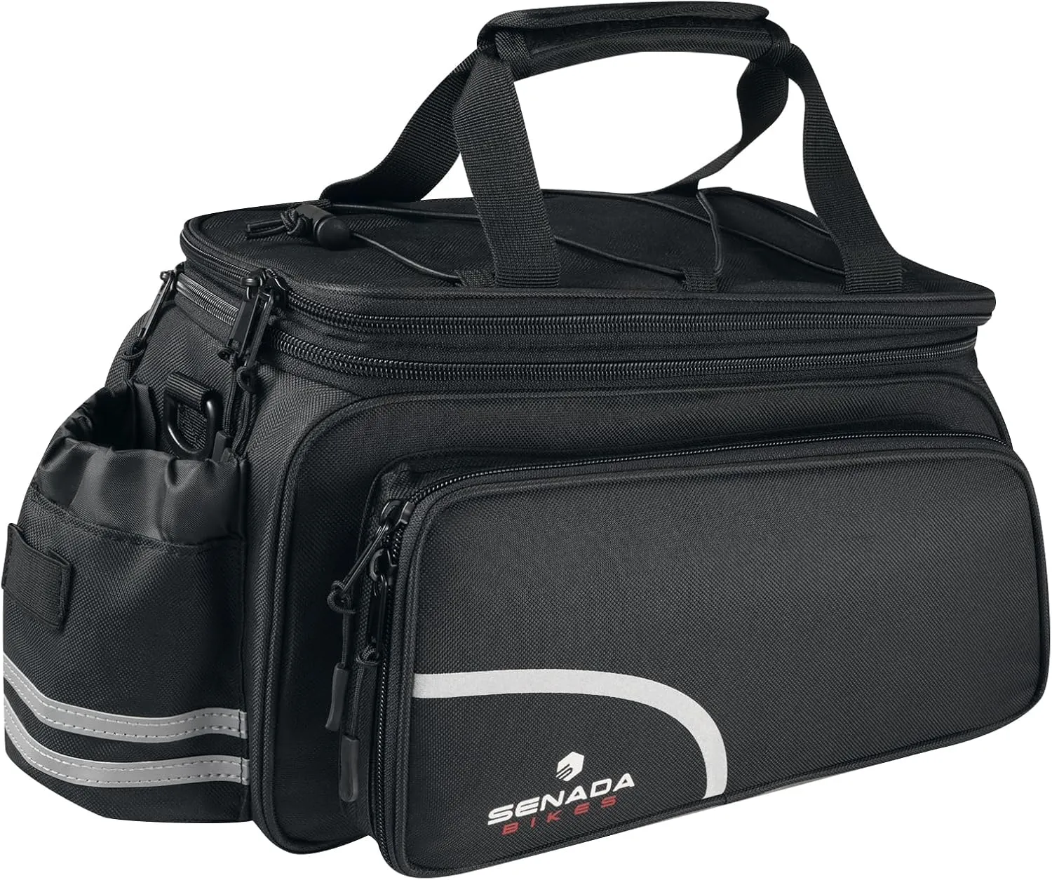 SENADA Bike Bag Bicycle Rear Rack Trunk Bag with Rain Cover, 20L Cycling Backseat Storage Pouch Bike Accessories for Men, Pannier Luggage Saddle Shoulder Bag for Commuter Trip Grocery Shopping