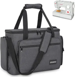 Sewing Machine Carrying Case with Multiple Storage Pockets for Accessories, Universal Tote Storage Bag