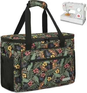 Sewing Machine Carrying Case with Multiple Storage Pockets for Accessories, Universal Tote Storage Bag
