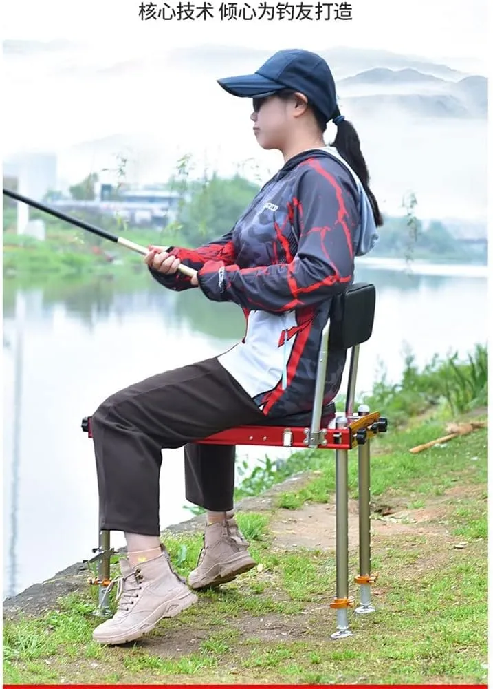 SEYFI Camping Chairs,Fishing Chair Beach Chairng Load-Beachair Outdoor Folding Fishing Chair Set Recliner Multi-Function Fishing Chair/D/Light Grey