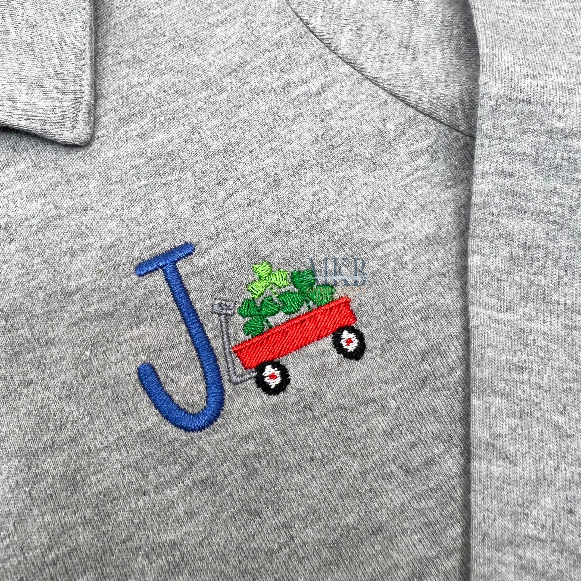 Shamrock Wagon, Mini Wagon, St. Patrick's Day Embroidery,  Machine Embroidery Design File
