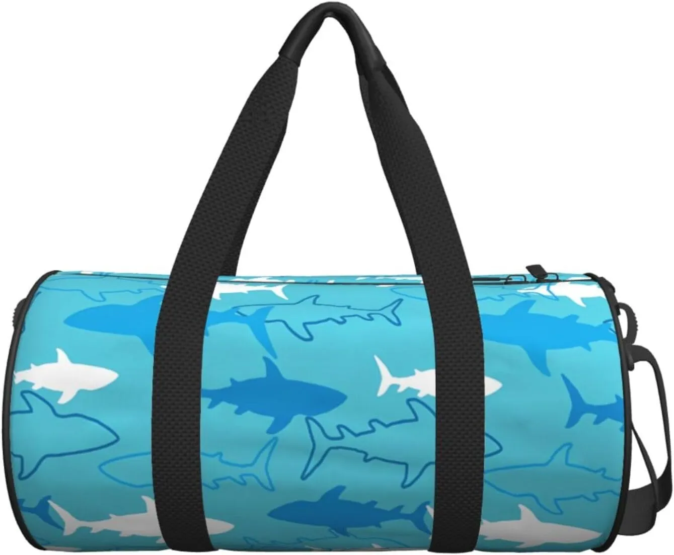 Sharks and Rays Marine Life Round Travel Duffel Bag Large Capacity Gym Sports Bags for Hiking Vacation Trips