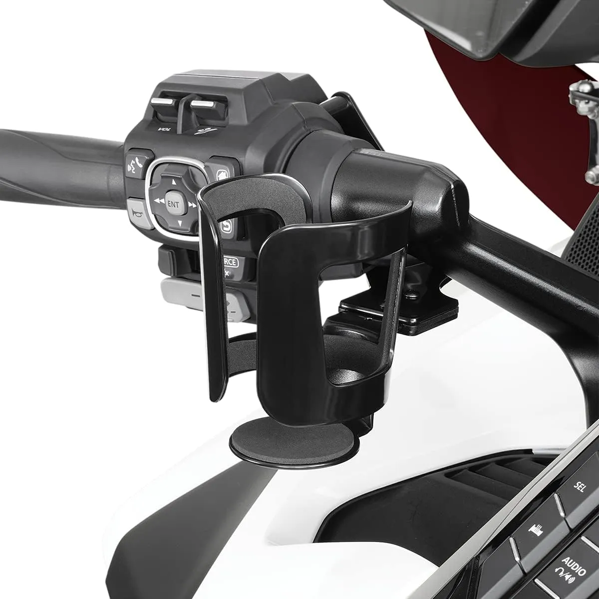 Show Chrome Accessories (52-947BK) Black Motorcycle Beverage Cup Holder For Honda Goldwing 2018  GL1800