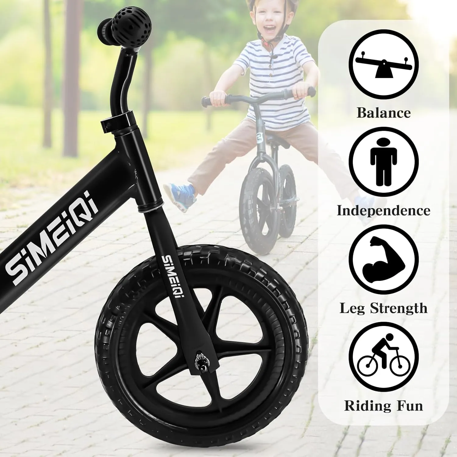 SIMEIQI 12" Balance Bike for Boys Girls 2 3 4 5 Years Old No Pedal Walking Balance Training Sports Bicycle for Kids Toddlers