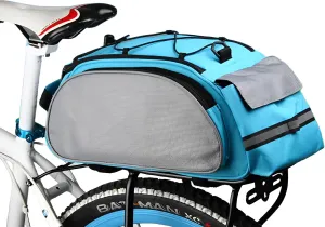 SIQITECHNO Bike Rear Rack Bag Universal Bicycle Seat Bag with Removable Shoulder Strap Large Capacity Bicycle Trunk Pannier Saddle Shoulder Bags Backseat Storage Luggage Portable Cycling Bike Carrier